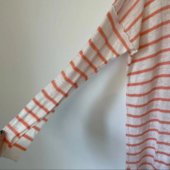 Chaser Linen Stripe Scoop Neck Long Sleeve Sz L - Picture 3 of 6